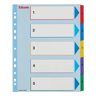   Regiszter ESSELTE A/4 maxi laminált karton újraírható 1-5