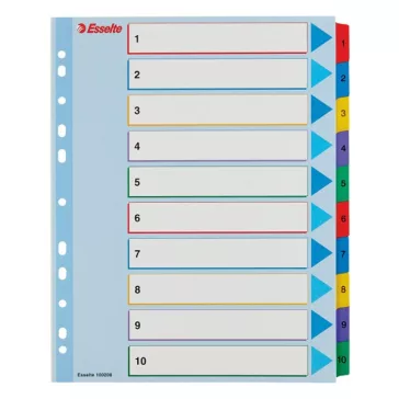   Regiszter ESSELTE A/4 maxi laminált karton újraírható 1-10
