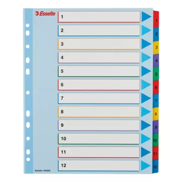   Regiszter ESSELTE A/4 maxi laminált karton újraírható 1-12
