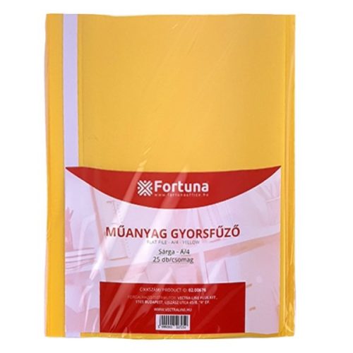 Gyorsfűző FORTUNA műanyag sárga 25 darabos