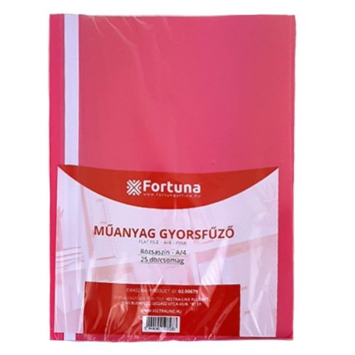 Gyorsfűző FORTUNA műanyag rózsaszín 25 darabos