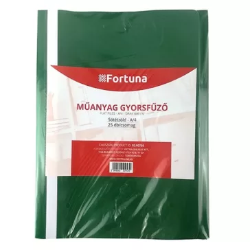 Gyorsfűző FORTUNA műanyag sötétzöld 25 darabos