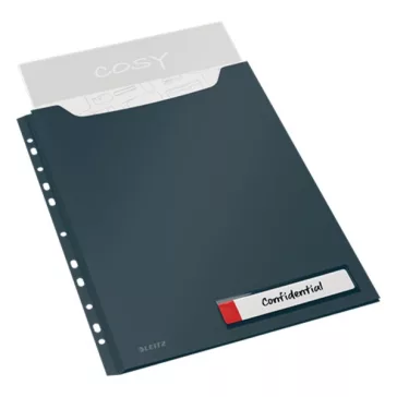   Lefűzhető genotherm LEITZ Cosy Privacy Jumbo A/4 200 mikron bársonyszürke 3 darabos