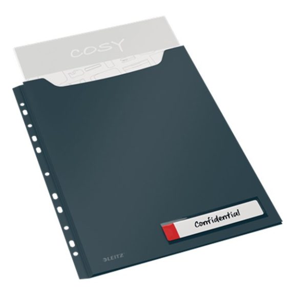 Lefűzhető genotherm LEITZ Cosy Privacy Jumbo A/4 200 mikron bársonyszürke 3 darabos