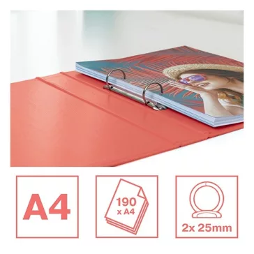  Gyűrűskönyv ESSELTE Colour Breeze A/4 42 mm 2 gyűrű karton korall