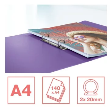   Gyűrűskönyv ESSELTE Colour Breeze A/4 25 mm 2 gyűrűs PP levendula