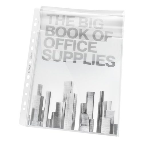 Lefűzhető genotherm LEITZ Jumbo A/4 180 mikron behajtható füllel víztiszta 5 darabos