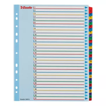   Regiszter ESSELTE A/4 maxi laminált karton újraírható 1-31