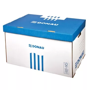   Archiváló konténer dobozoknak DONAU 555x370x315 mm felfelé nyíló tetővel kék