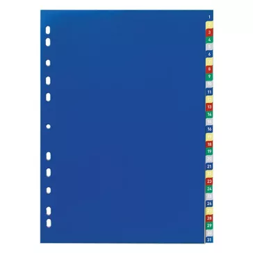 Regiszter DURABLE műanyag A/4 1-31 számos-színes