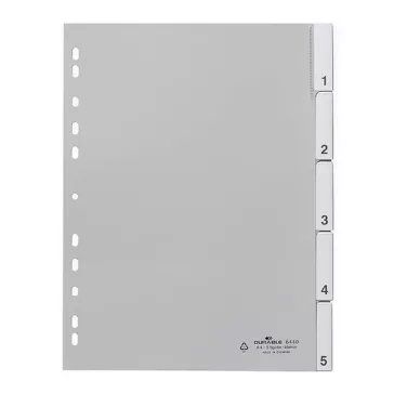 Regiszter DURABLE műanyag A/4 1-5 részes szürke