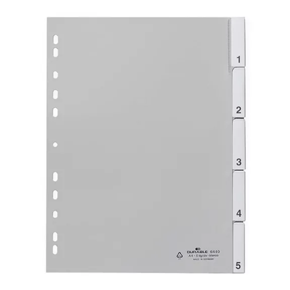 Regiszter DURABLE műanyag A/4 1-5 részes szürke