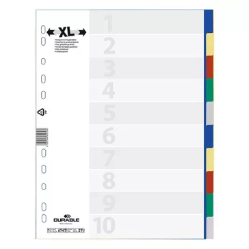 Regiszter DURABLE műanyag A/4 maxi 10 színes