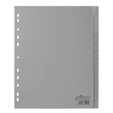   Regiszter DURABLE műanyag A/4 maxi Jan-Dec 12 részes szürke