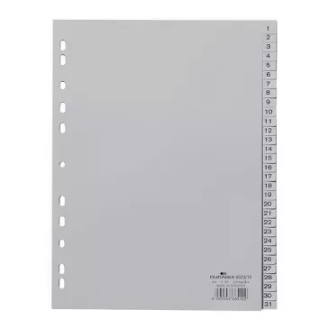   Regiszter DURABLE műanyag nyomtatott A/4 1-31 részes szürke