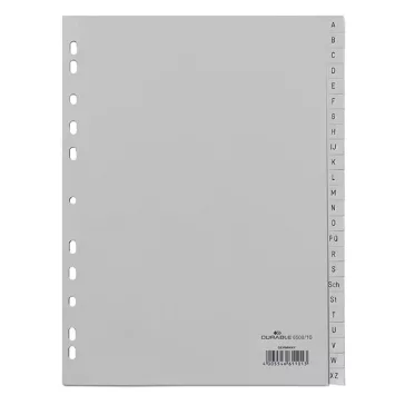   Regiszter DURABLE műanyag nyomtatott A/4 A-Z 24 részes szürke