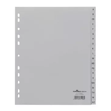   Regiszter DURABLE műanyag nyomtatott A/4 maxi A-Z 20 részes szürke