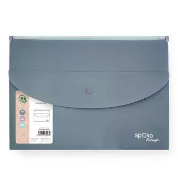   Irattasak SPOKO ReLeaf PP A/4 cipzáras és A/5 patentos SoftTouch szürke