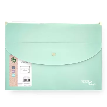   Irattasak SPOKO ReLeaf PP A/4 cipzáras és A/5 patentos SoftTouch menta zöld
