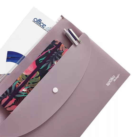 Irattasak SPOKO ReLeaf PP A/4 cipzáras és A/5 patentos SoftTouch lila