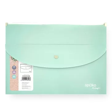   Irattasak SPOKO ReLeaf PP A/5 cipzáras és DL patentos SoftTouch menta zöld