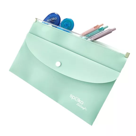 Irattasak SPOKO ReLeaf PP A/5 cipzáras és DL patentos SoftTouch menta zöld