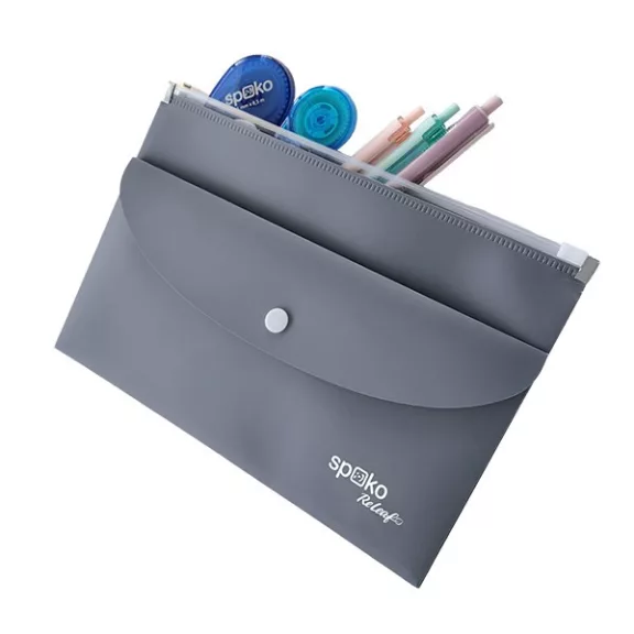 Irattasak SPOKO ReLeaf PP A/5 cipzáras és DL patentos SoftTouch szürke