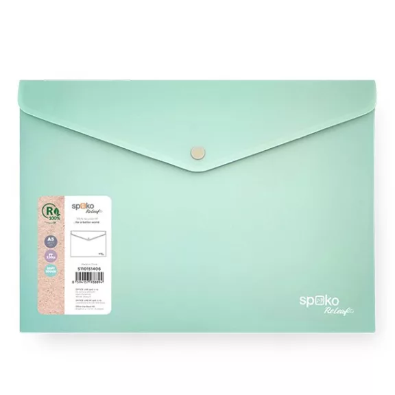 Irattasak SPOKO ReLeaf PP A/5 patentos SoftTouch menta zöld Irattasak SPOKO ReLeaf PP A/5 patentos SoftTouch menta zöld