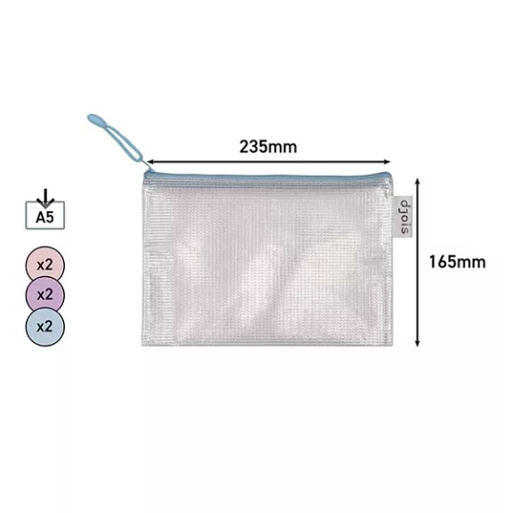 Irattasak DJOIS A/5 cipzáras pasztell színekben