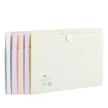   Harmónika mappa DELI Colorful A/4 PP 8 rekeszes vegyes pasztell színekben