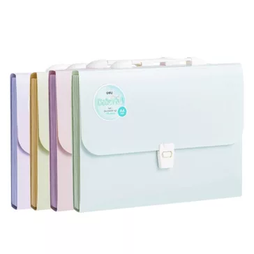   Irattartó táska DELI Colorful PP 13 rekeszes A/4  vegyes pasztell színekben