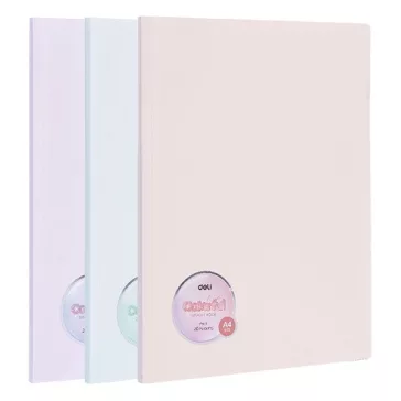   Iratvédő mappa DELI Colorful A/4 30 zsebes PP vegyes pasztell színekben