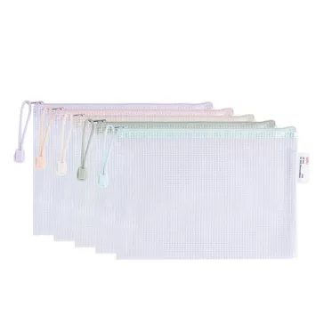   Irattasak DELI Colorful A/5 cipzáras háló mintás vegyes pasztell színekben