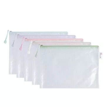   Irattasak DELI Colorful A/4 cipzáras háló mintás vegyes pasztell színekben