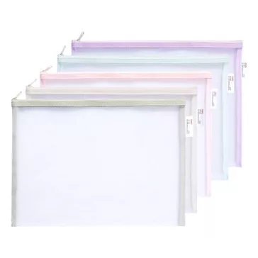   Irattasak DELI Colorful A/4 cipzáras szövet éllel vegyes pasztell színekben