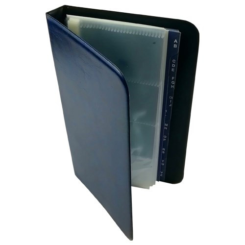 Névjegytartó ELEGANT pvc borítású karton 80 darabos kék
