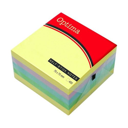 Öntapadós jegyzettömb OPTIMA 76x76mm pasztell 400 lap