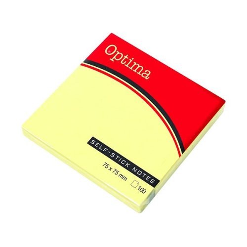 Öntapadós jegyzettömb OPTIMA 75x75mm sárga 100 lap