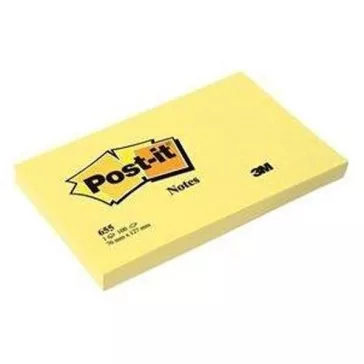   Öntapadós jegyzettömb 3M Post-it 655 76x127mm sárga 6x100 lap