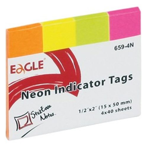 Oldaljelölő EAGLE 659-4N papír neon szín 4x40 lap