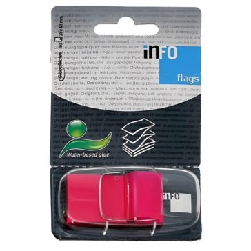   Oldaljelölő GLOBAL Notes Info Flags 7728-29 műanyag 25x43mm transparens/pink