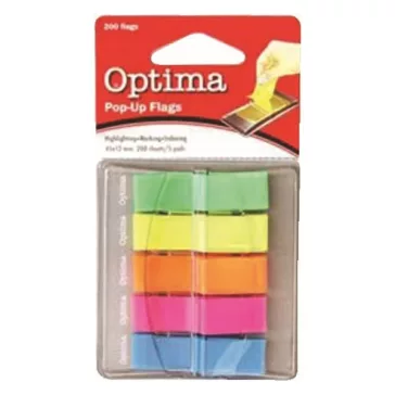 Oldaljelölő OPTIMA műanyag 5 színű 12x45 mm 5x40 lap