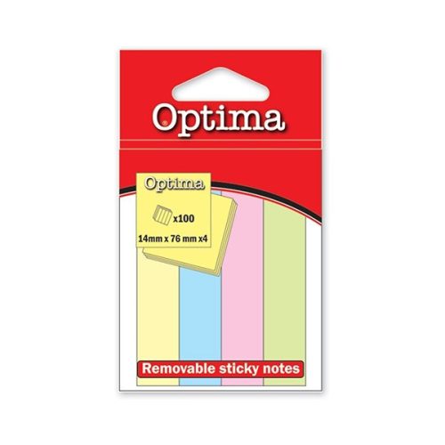 Oldaljelölő OPTIMA papír pasztell szín 4x25 lap