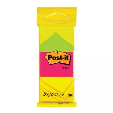   Öntapadós jegyzettömb 3M Post-it LP6812 38x51mm neon  3x100 lap