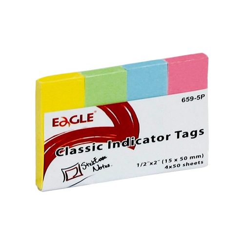 Oldaljelölő EAGLE 652-5P papír pasztell vegyes szín 4x25 lap