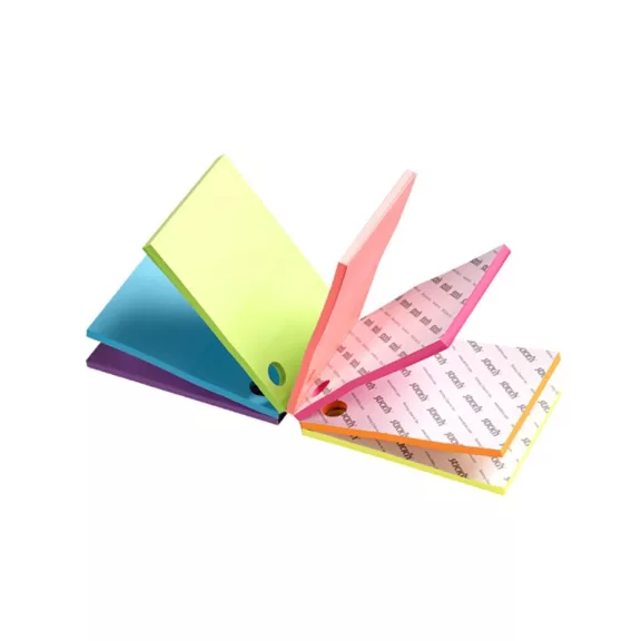 Öntapadós jegyzettömb STICK'N Magic Cube 101x76mm 7 színű neon mix 280 lap