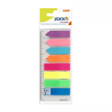   Öntapadó oldaljelölő STICK'N műanyag neon színek 4x45x12mm + nyilak 4x42x12 mm