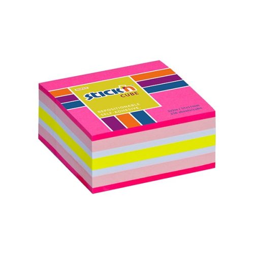 Öntapadós jegyzettömb STICK'N 51x51mm neon rózsaszín mix 250 lap