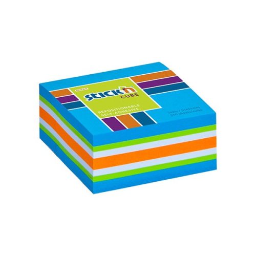 Öntapadós jegyzettömb STICK'N 51x51mm neon kék mix 250 lap