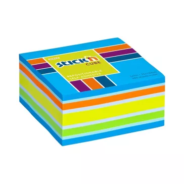   Öntapadós jegyzettömb STICK'N 76x76mm neon kék mix 400 lap